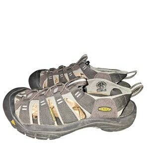 Mens KEEN Newport H2 Trail Hiking Water Sandals, Gray Nylon Straps, Size US 7.5